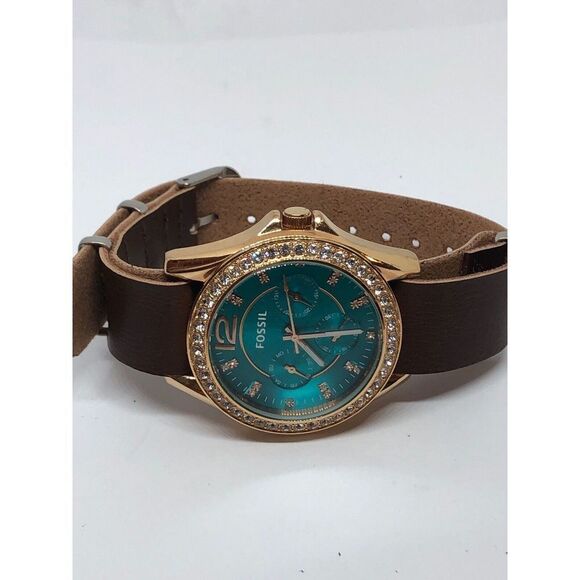 Fossil FS3385 Unisex Brown Leather Analog Dial Quartz Genuine Wrist Watch DV146 - Picture 5 of 8